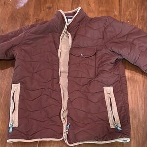 VISSLA Brown and Tan Quilted Jacket